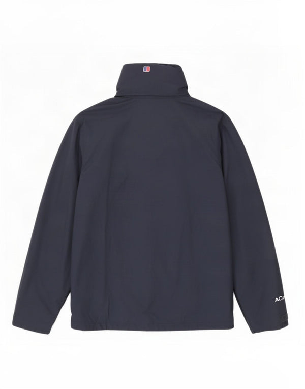 Jaqueta corta-vento masculina Berghaus com capuz UK 40 grande azul marinho poliamida
