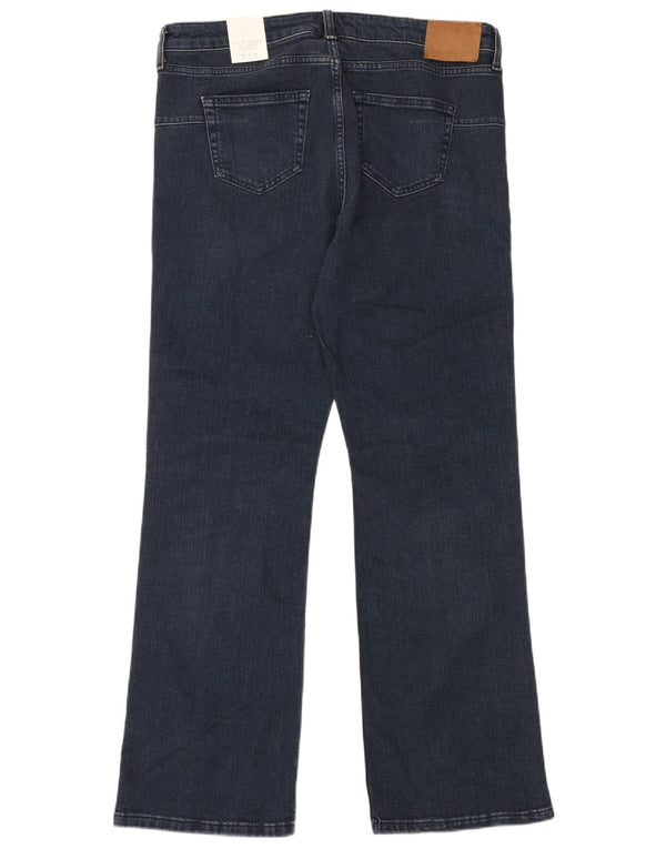 Calça jeans feminina Zara Bootcut EU 48 2XL W38 L32 azul marinho algodão