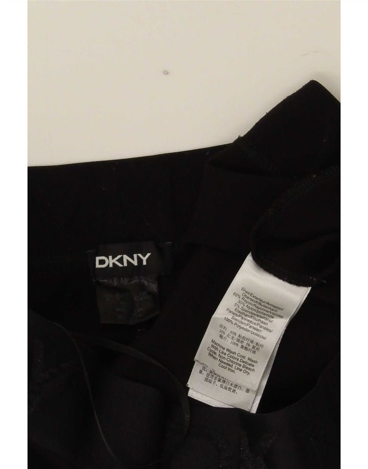 Calça feminina cortada gráfica Dkny grande W32 L24 preto rayon