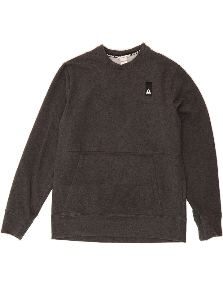 REEBOK Mens Sweatshirt Jumper Medium Grey Cotton Vintage Reebok and Second-Hand Reebok from Messina Hembry 