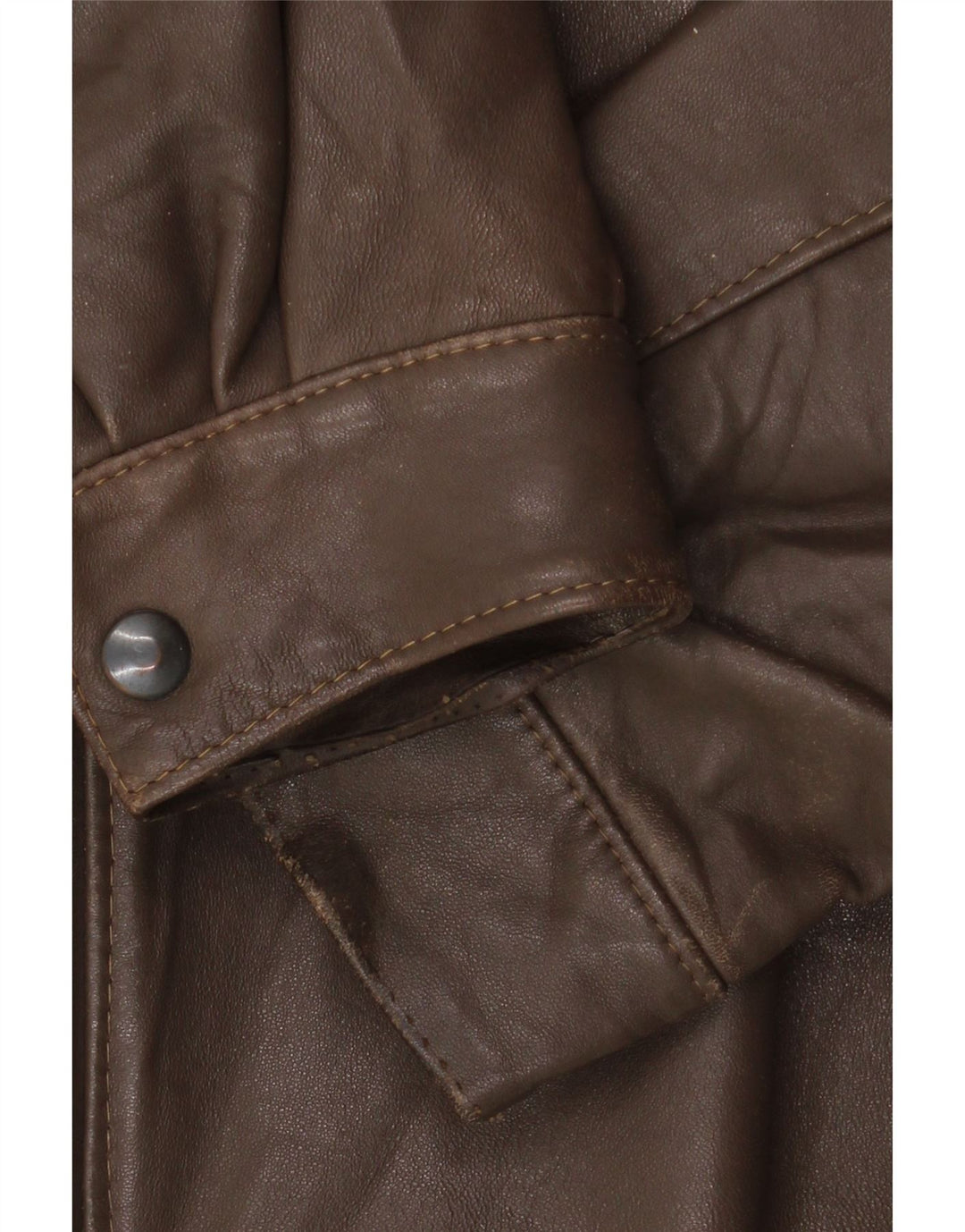 Jaqueta de couro militar masculina vintage IT 52 XL marrom