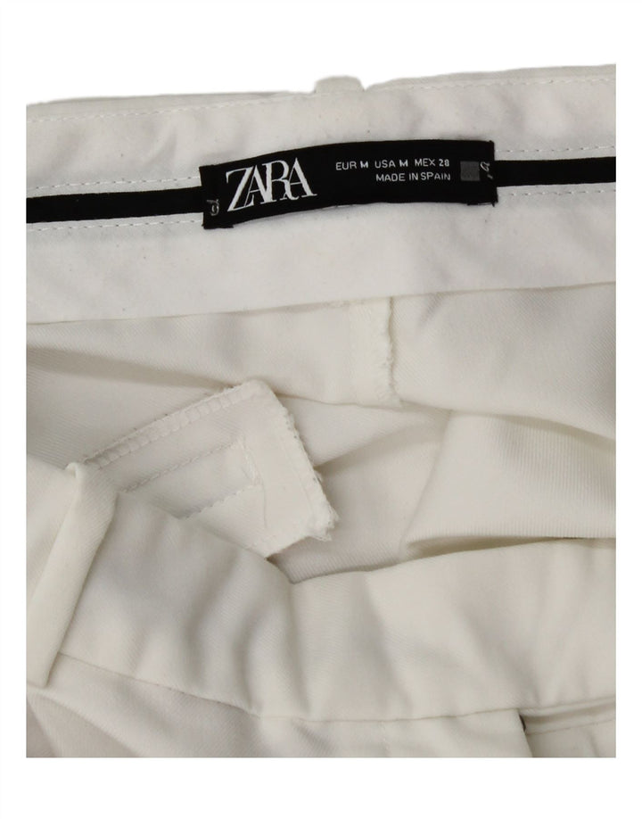 Zara Calça Chino Feminina de Perna Larga Médio W28 L31 Branco