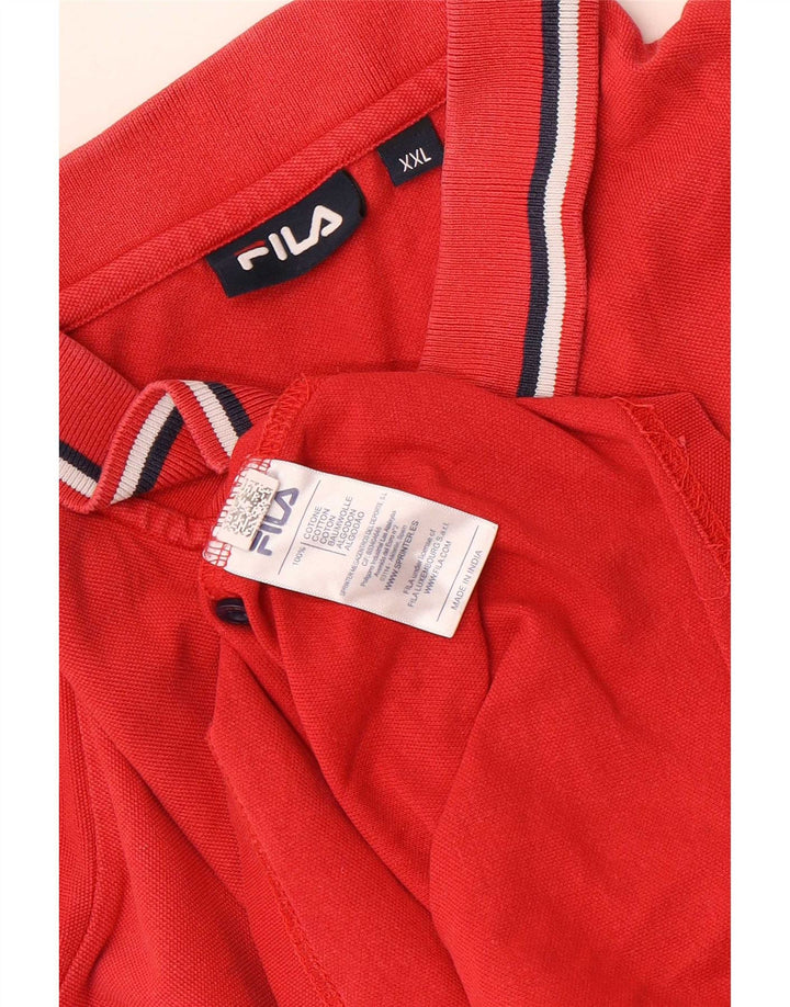 Camisa polo masculina Fila 2XL algodão vermelho