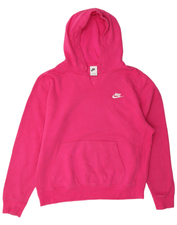 Nike Womens Hoodie Jumper UK 16 Grande Algodão Rosa