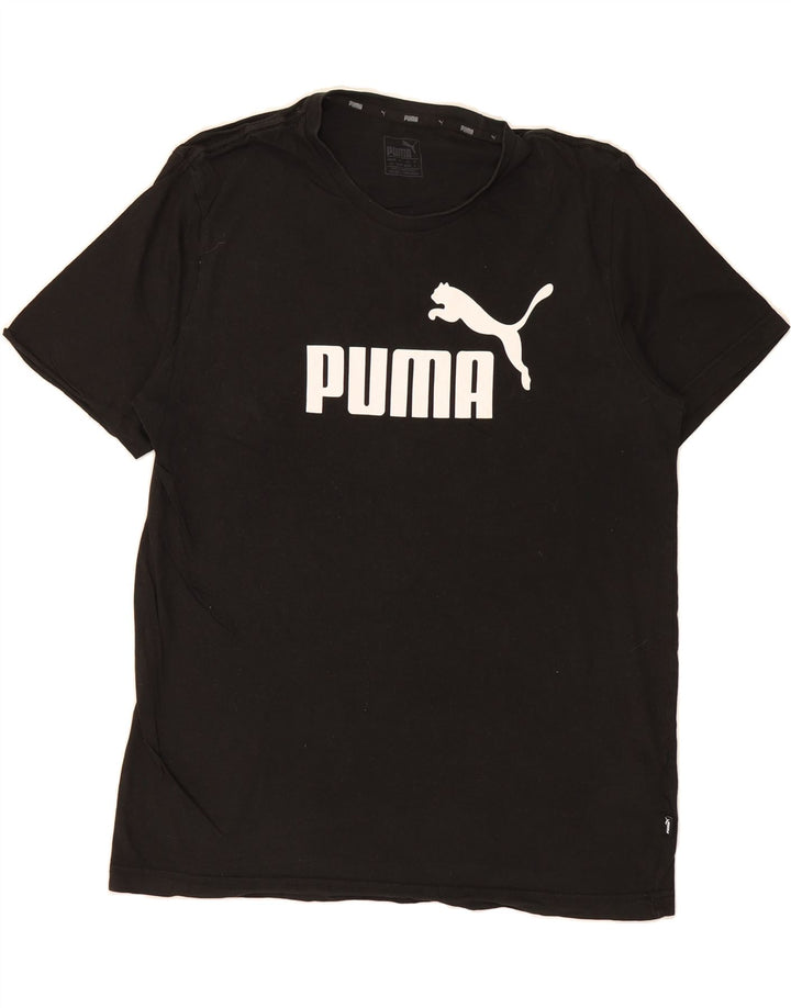 PUMA Mens Graphic T-Shirt Top Medium Black Cotton Vintage Puma and Second-Hand Puma from Messina Hembry 