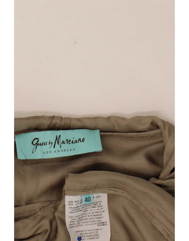 Jaqueta utilitária feminina com capuz Guess By Marciano IT 40 pequena seda bege
