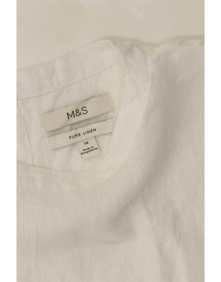 Blusa oversized feminina Marks & Spencer Reino Unido 14 grande linho branco