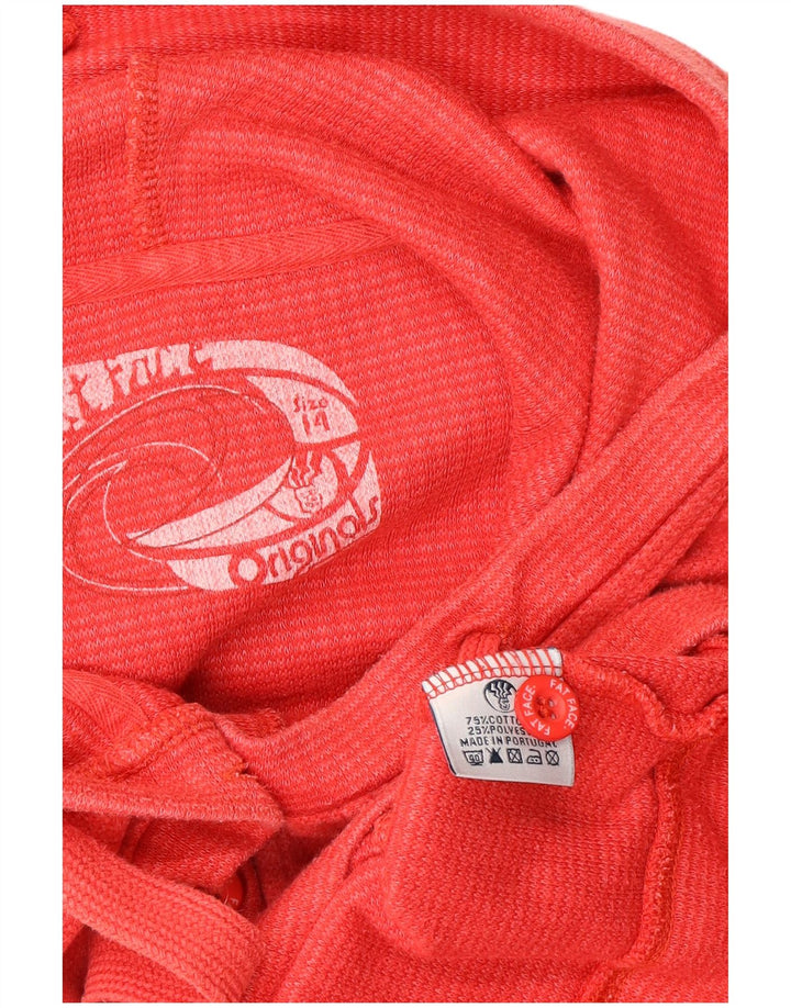 Suéter feminino com capuz FAT FACE Reino Unido 14 grande algodão vermelho