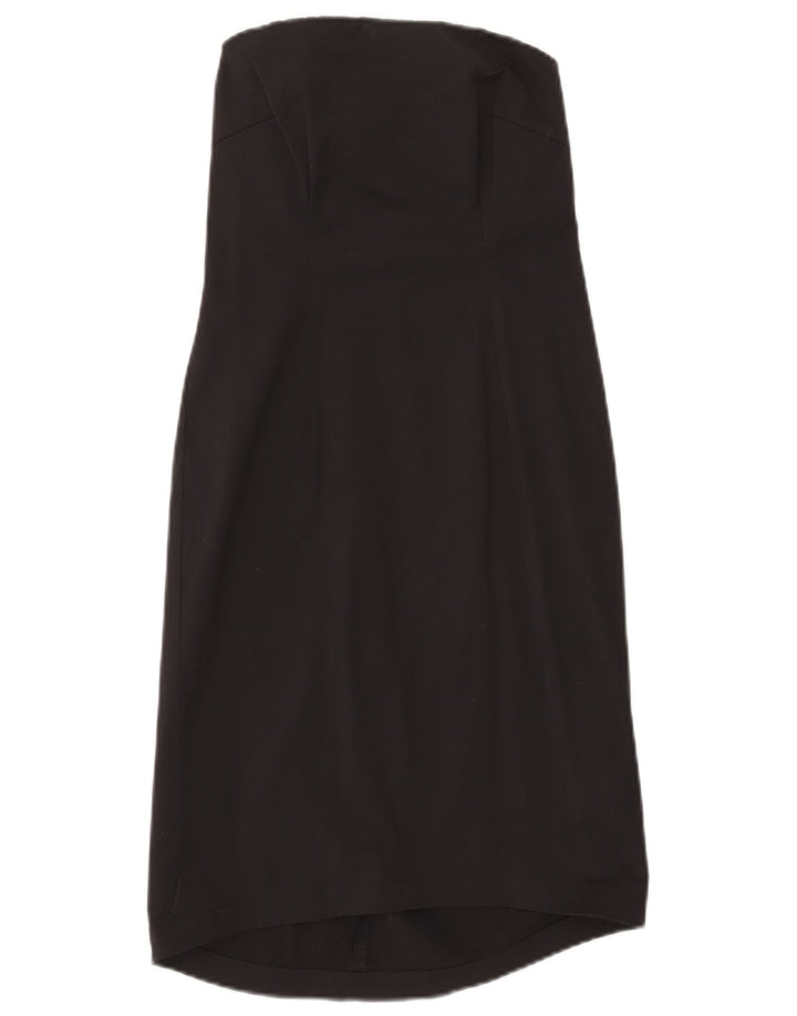 J. Crew Vestido feminino sem alças EUA 0 XS algodão preto