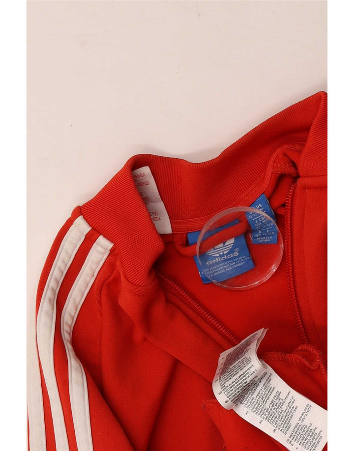 Adidas Boys Tracksuit Top Jacket 11-12 Anos Poliéster Vermelho