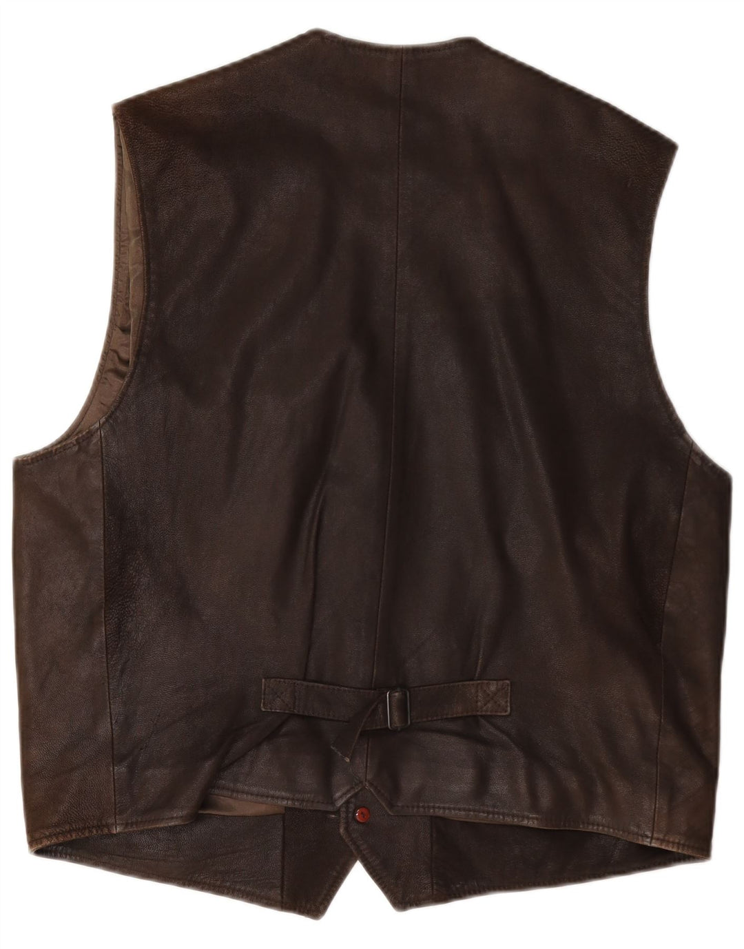 Colete de couro masculino Austin Reed grande marrom
