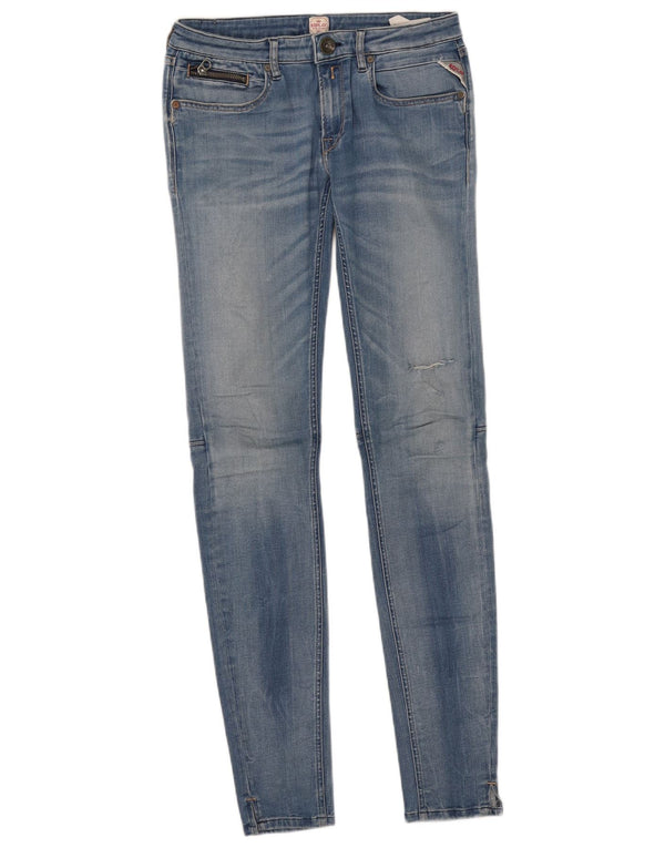 Replay Feminino Alanies Skinny Jeans W30 L34 Azul Algodão