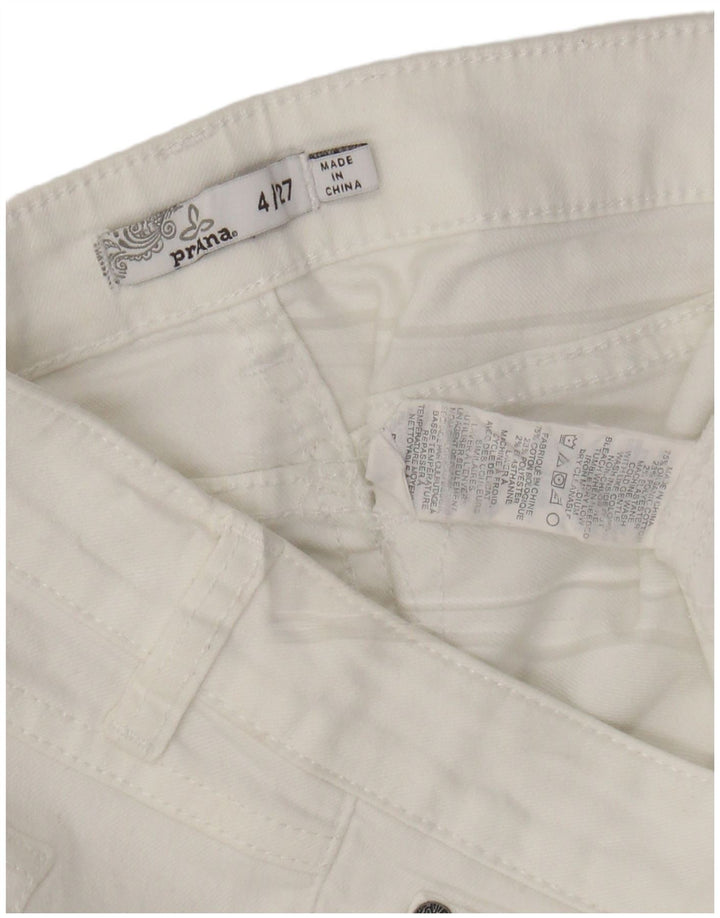 PRANA Jeans Slim Feminino US 4 Pequeno W27 L31 Algodão Branco