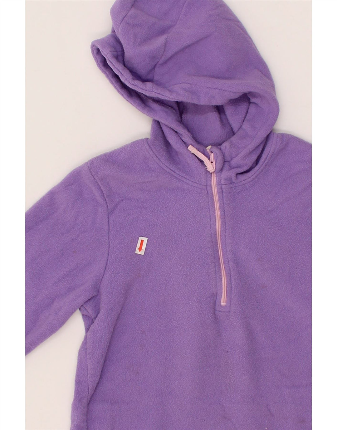 MOUNTAIN WAREHOUSE Girls Hooded Zip Neck Fleece Jumper 9-10 Years Purple Vintage Mountain Warehouse and Second-Hand Mountain Warehouse from Messina Hembry 
