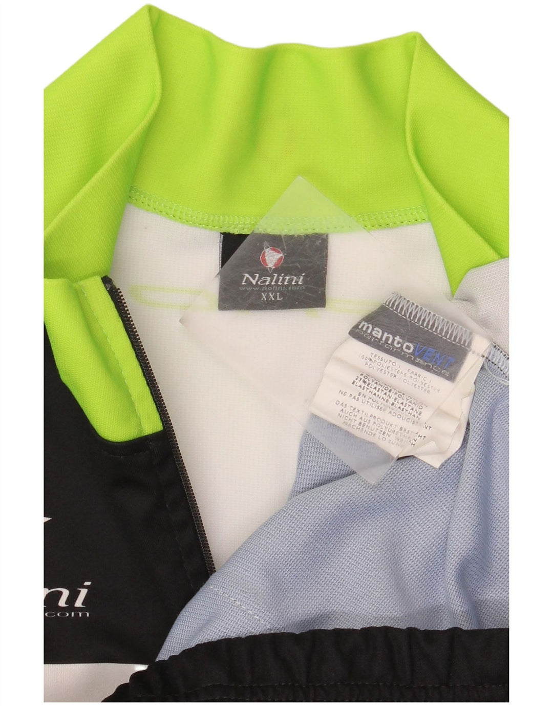 Jaqueta masculina de agasalho gráfico NALINI 2XL poliéster colorblock preto