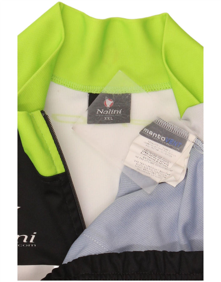 Jaqueta masculina de agasalho gráfico NALINI 2XL poliéster colorblock preto