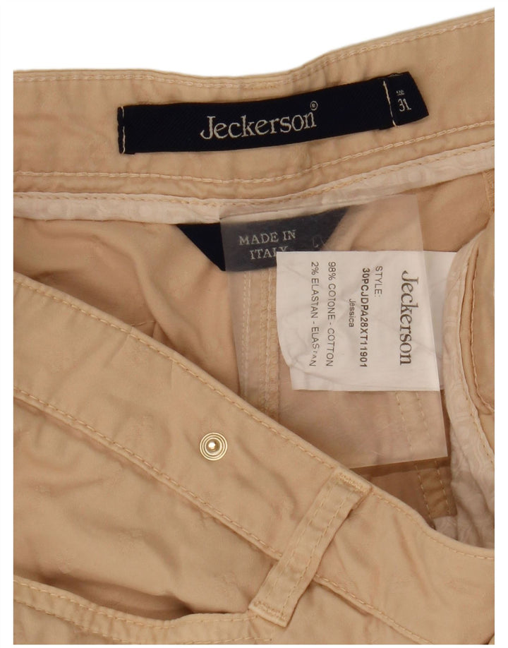 Calça feminina casual justa JECKERSON W31 L29 algodão bege