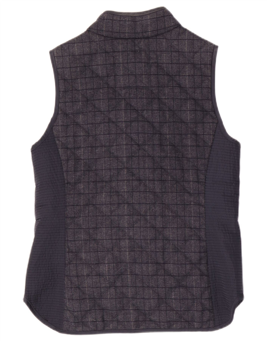 Crew Clothing Womens acolchoado Gilet UK 10 pequeno poliéster xadrez azul marinho