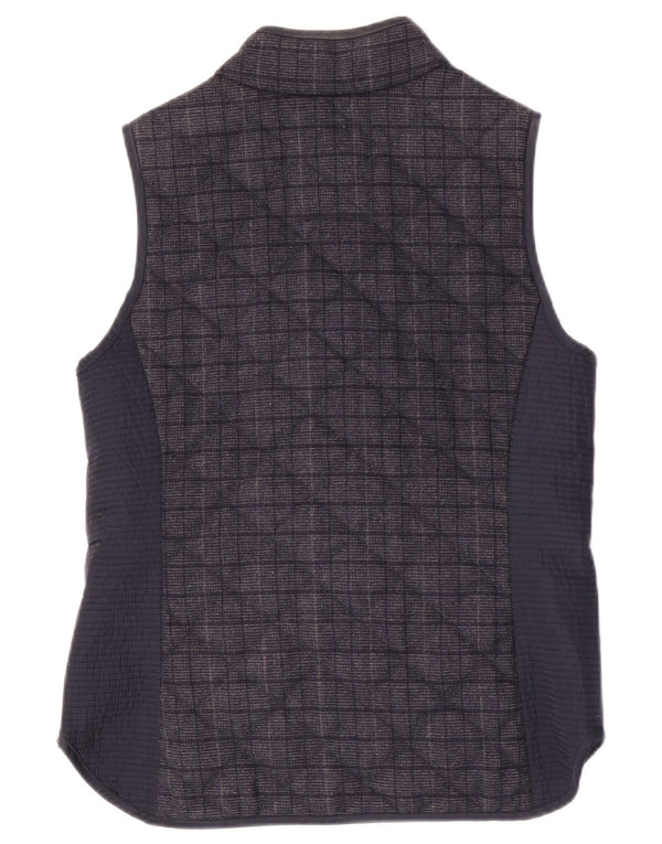 Crew Clothing Womens acolchoado Gilet UK 10 pequeno poliéster xadrez azul marinho