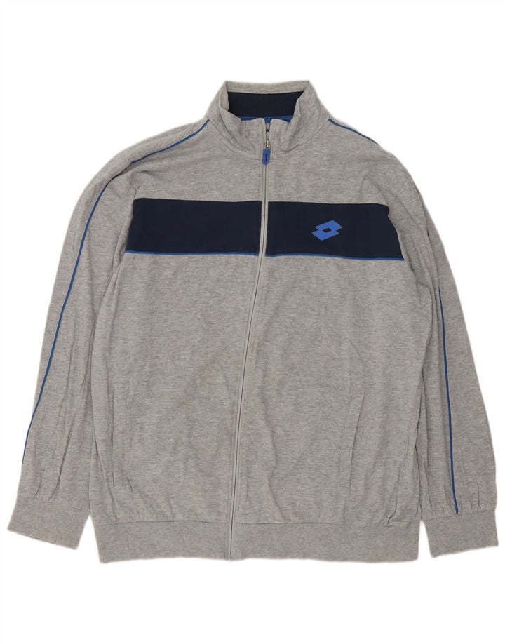 Lotto Mens Treino Top Jaqueta 2XL Algodão Colourblock Cinza