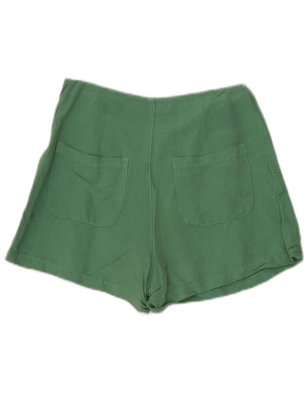 Zara Shorts feminino casual pequeno W26 linho verde
