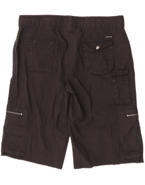 Shorts cargo feminino Calvin Klein Jeans W32 médio preto algodão