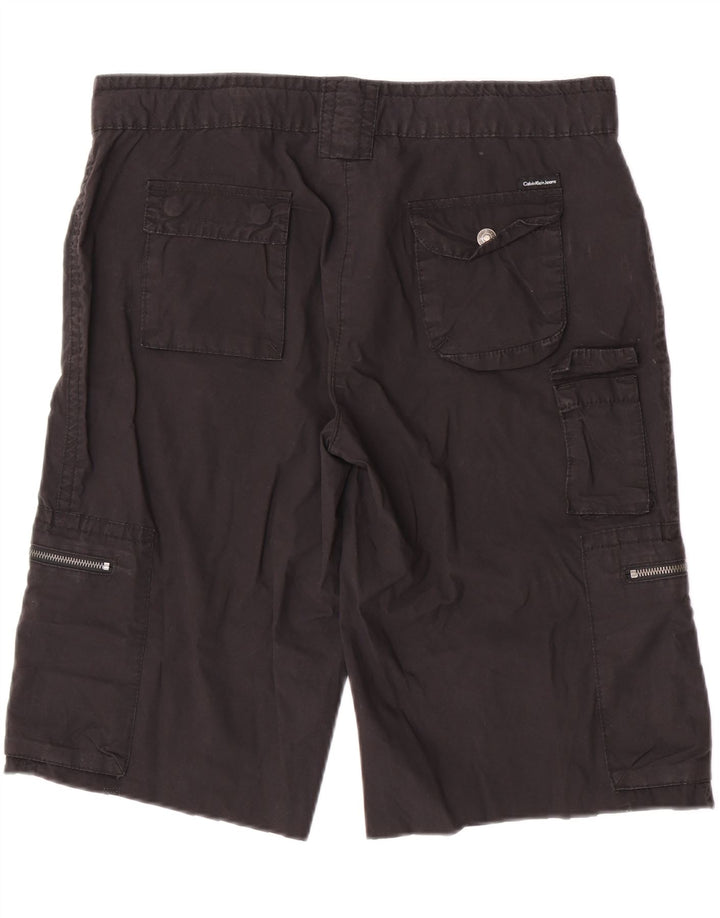 Shorts cargo feminino Calvin Klein Jeans W32 médio preto algodão