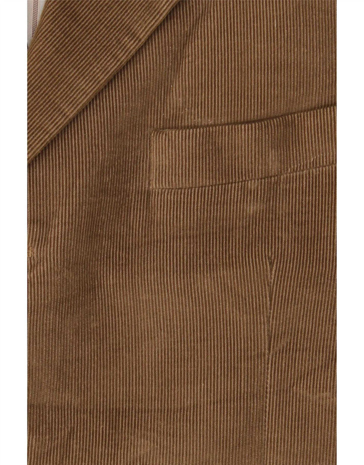 Jaqueta blazer masculina de veludo com 3 botões Marks & Spencer Reino Unido 42 grande marrom
