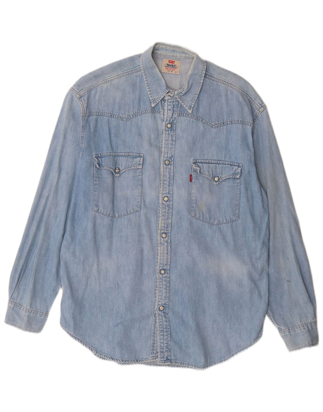 Camisa jeans masculina Levi's grande algodão azul