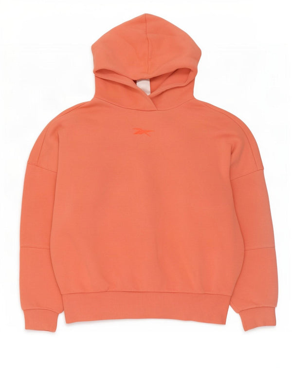 Reebok Womens Oversized Hoodie Jumper UK 4/6 XS Laranja Algodão