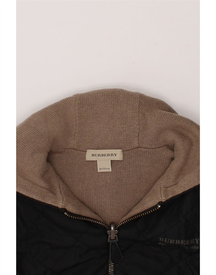 Jaqueta reversível com capuz BURBERRY para meninos 4-5 anos poliéster preto