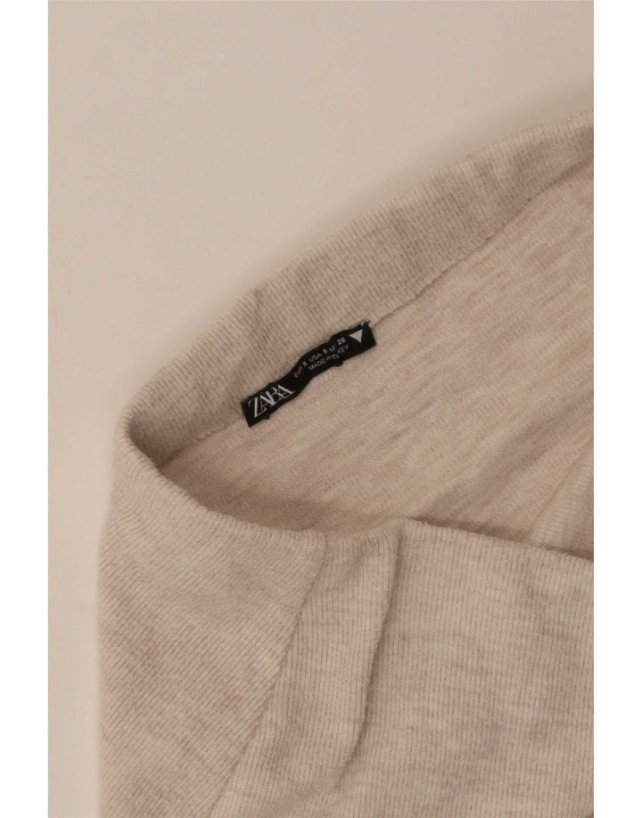 Saia midi feminina Zara pequena W26 bege