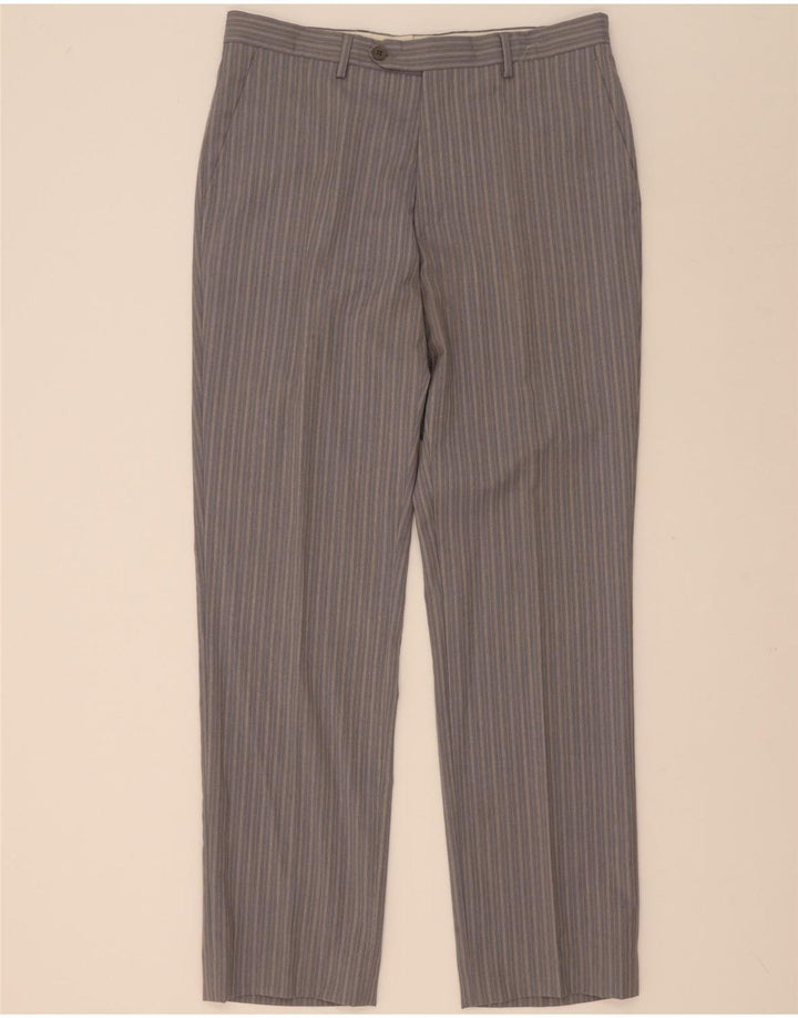 Terno masculino Ferre com 3 botões e 2 peças IT 50 grande W34 L33 viscose listrada cinza
