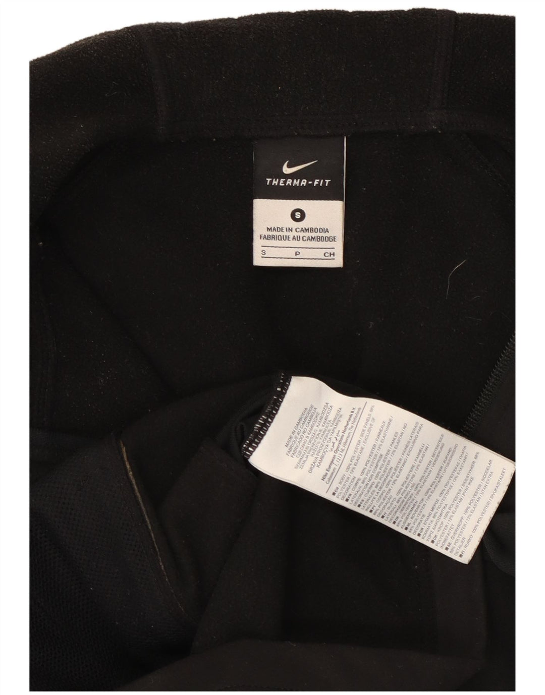 Suéter Nike feminino com capuz e zíper UK 10 pequeno poliéster preto