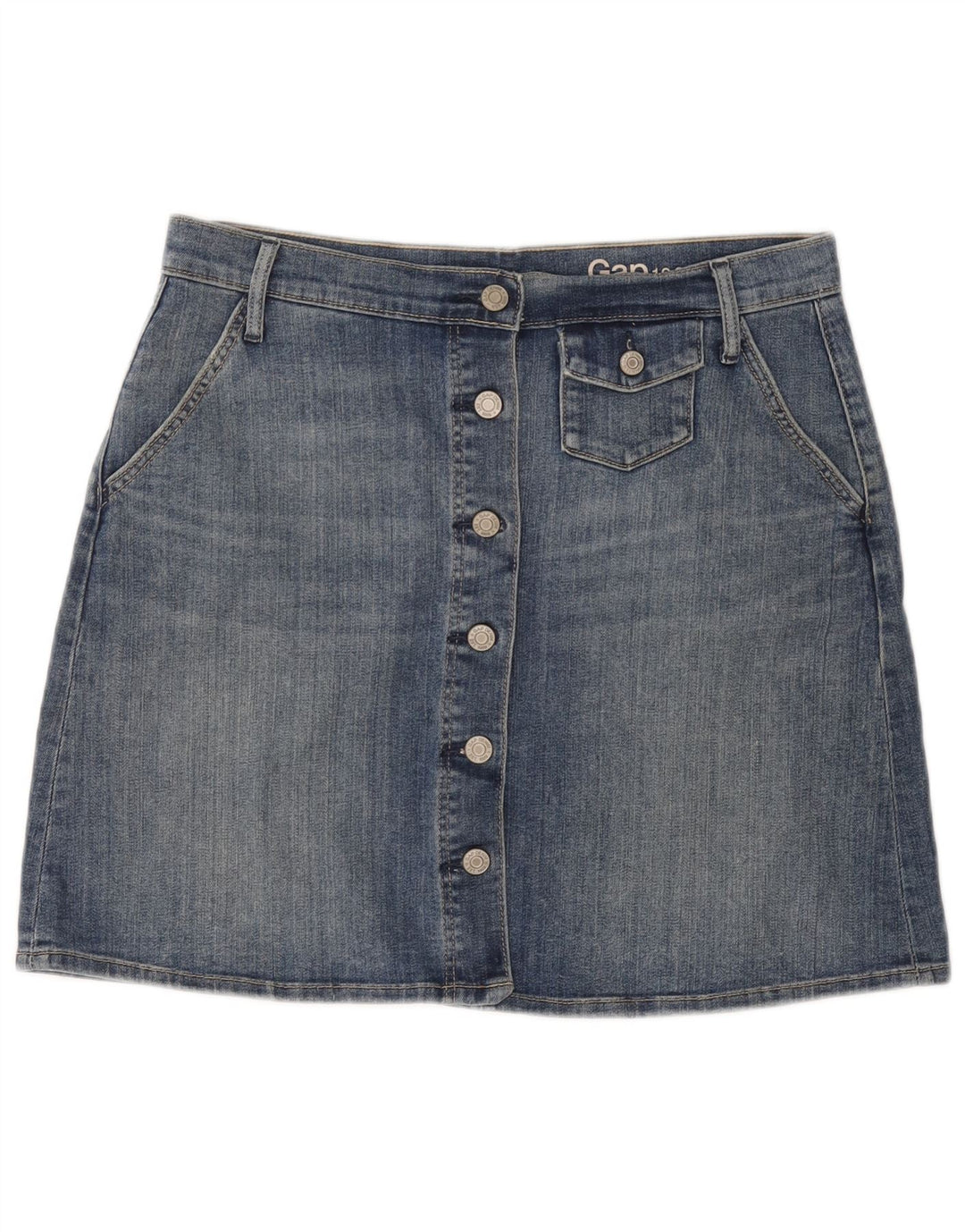 Saia jeans feminina GAP W29 algodão azul médio
