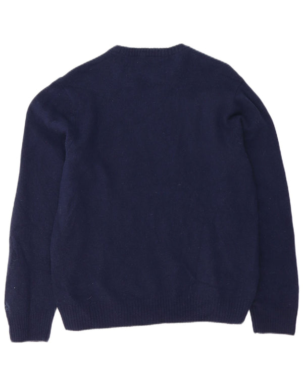 Suéter feminino PENGUIN com gola canoa UK 18 XL lã de cordeiro azul marinho