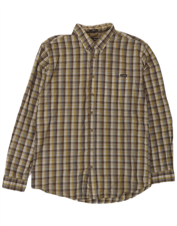 Camisa masculina de flanela alta clássica de ajuste clássico Eddie Bauer grande xadrez multicolorida