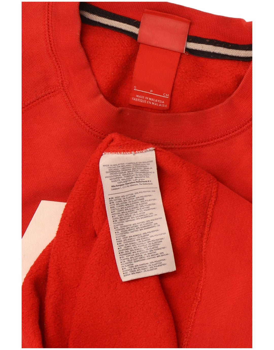Nike masculino gráfico moletom jumper pequeno algodão vermelho