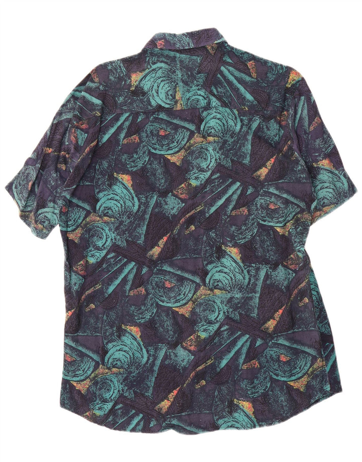 Camisa masculina Rob Roy com estampa abstrata de manga curta média multicolorida