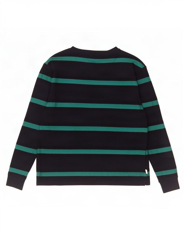 Top masculino Marks & Spencer manga comprida grande algodão listrado azul marinho