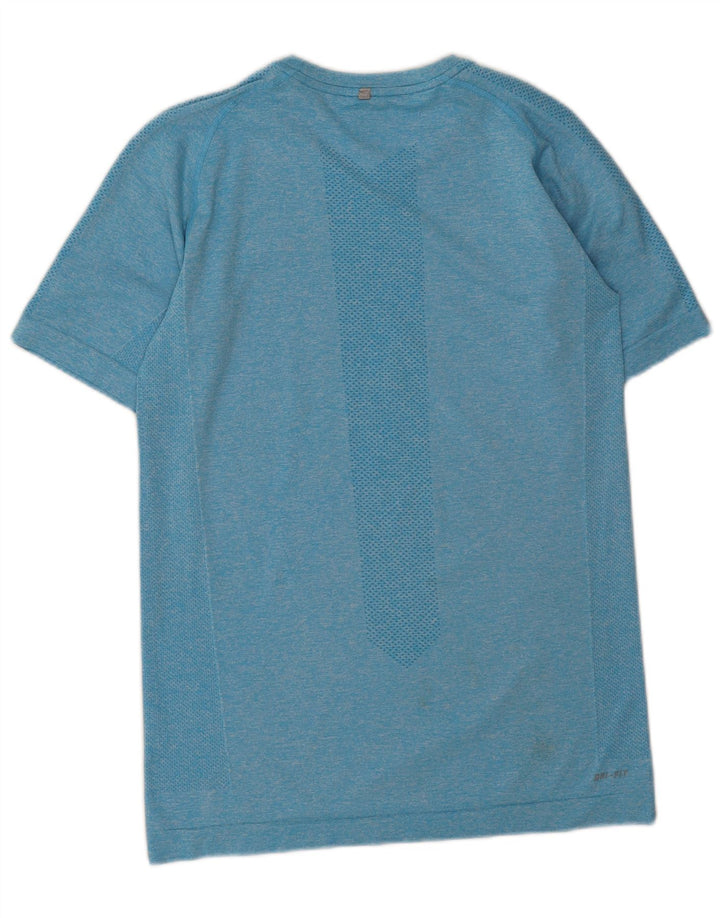 Camiseta masculina Nike Dri Fit Top pequeno poliéster manchado azul