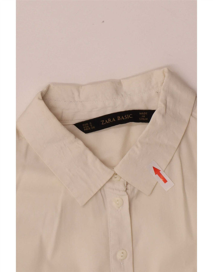 Pulôver feminino Zara manga 3/4 Reino Unido 10 pequeno branco