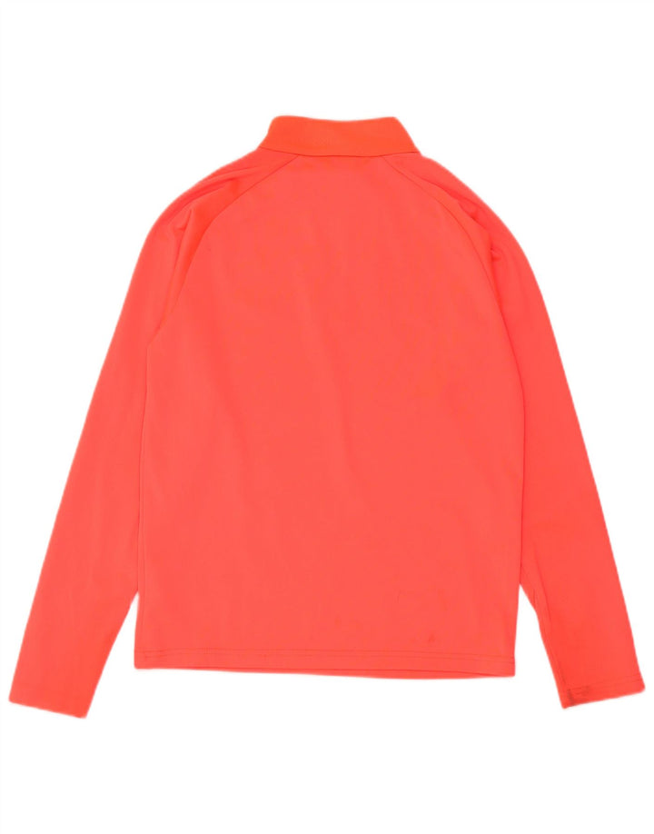 PUMA Boys Zip Neck Pulôver Treino Top 11-12 Anos Vermelho Colorblock