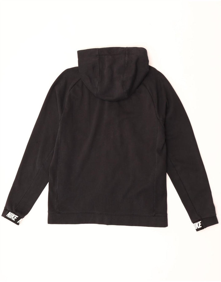 Suéter Nike masculino com capuz e zíper gráfico médio preto