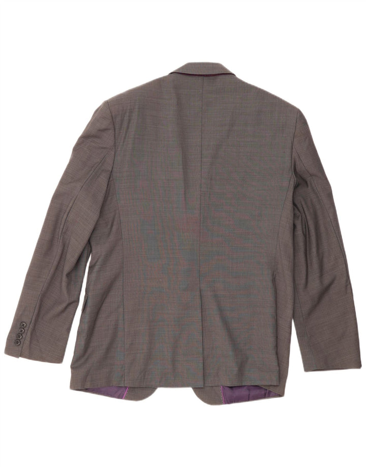 Jaqueta blazer masculina Marks & Spencer sob medida com 2 botões IT 52 XL lã cinza