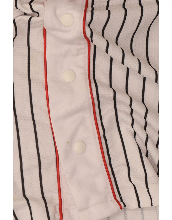 Camiseta masculina Starter Graphic Jersey pequena listrada branca de poliéster