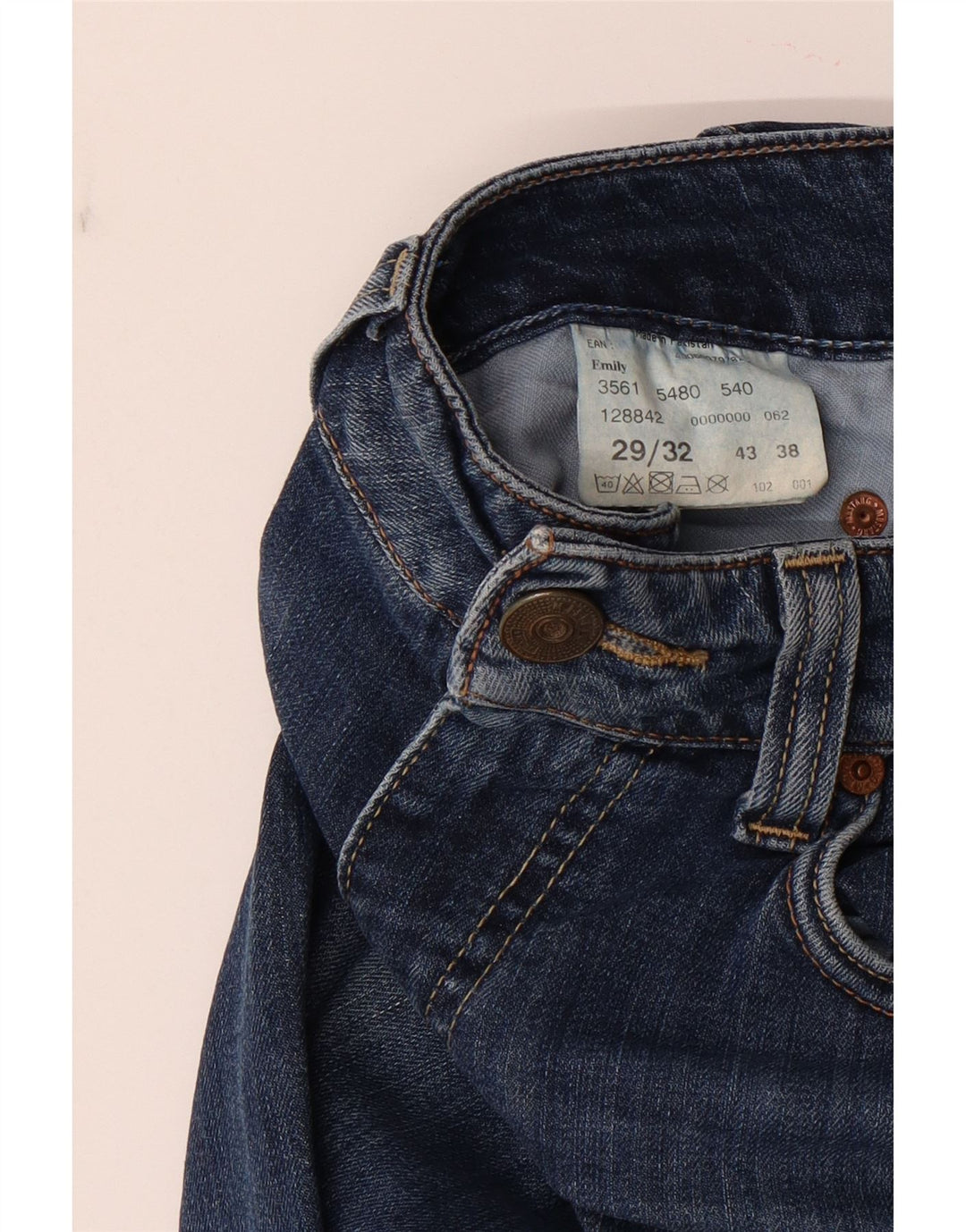 Jeans retos femininos MUSTANG W29 L32 algodão azul