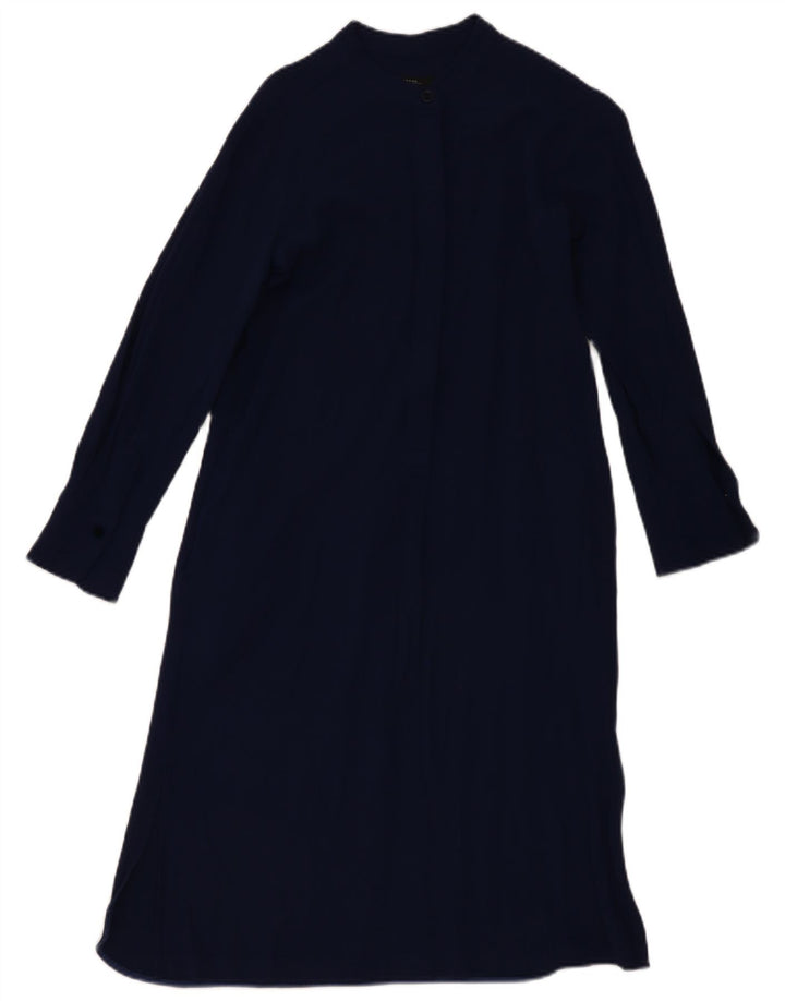 Max Mara vestido maxi feminino de fim de semana de manga comprida Reino Unido 14 médio azul marinho