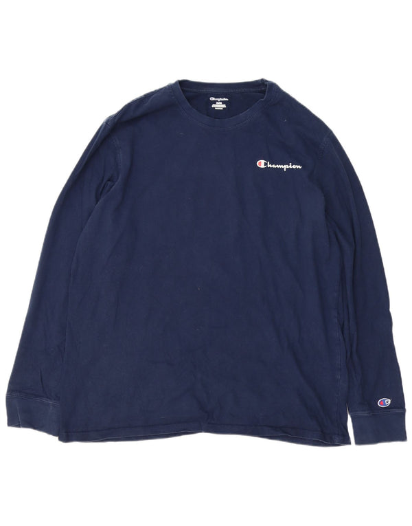 Campeão Mens Top Manga Longa XL Azul Marinho Algodão