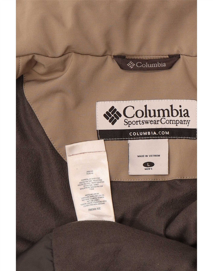 Jaqueta corta-vento masculina Columbia UK 40 grande poliéster bege